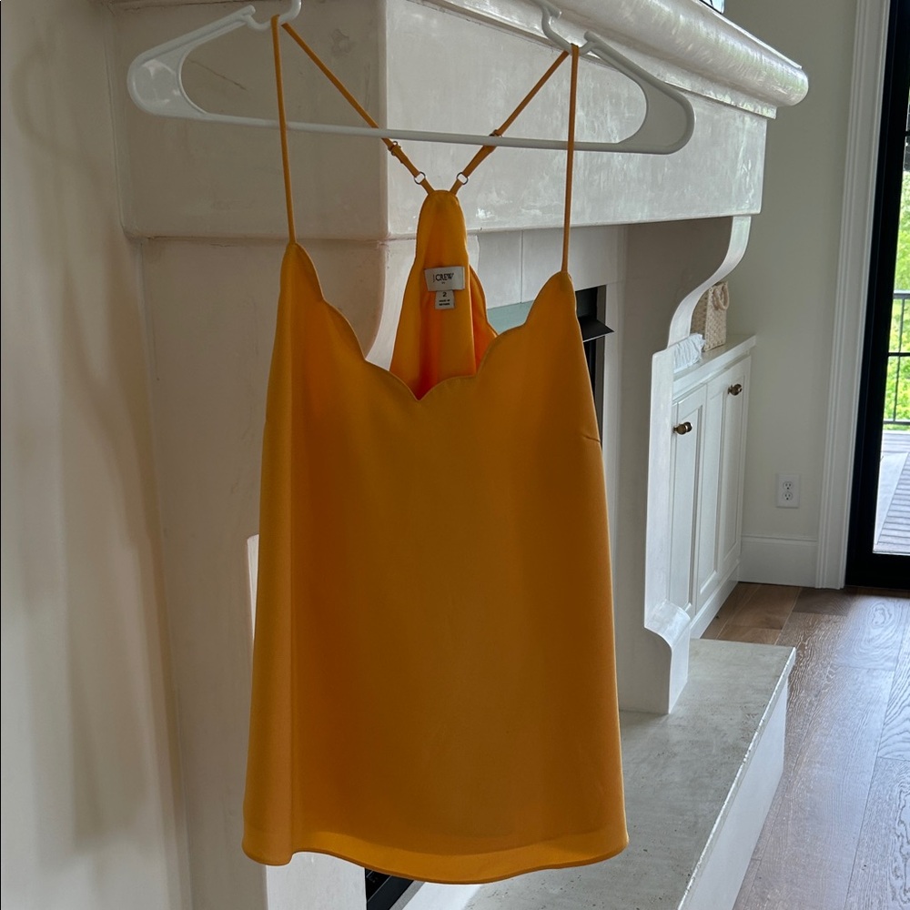 J. Crew Scalloped V-Neck Yellow Camisole